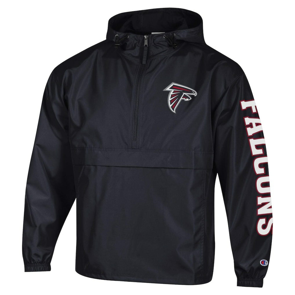 Atlanta Falcons Champion Packable Windbreaker Half-Zip Jacket Black | NFL