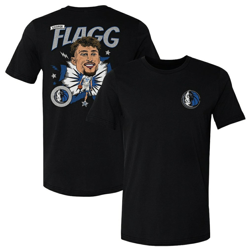 Cooper Flagg Dallas Mavericks 500 Level Caricature T-Shirt Black - NBA