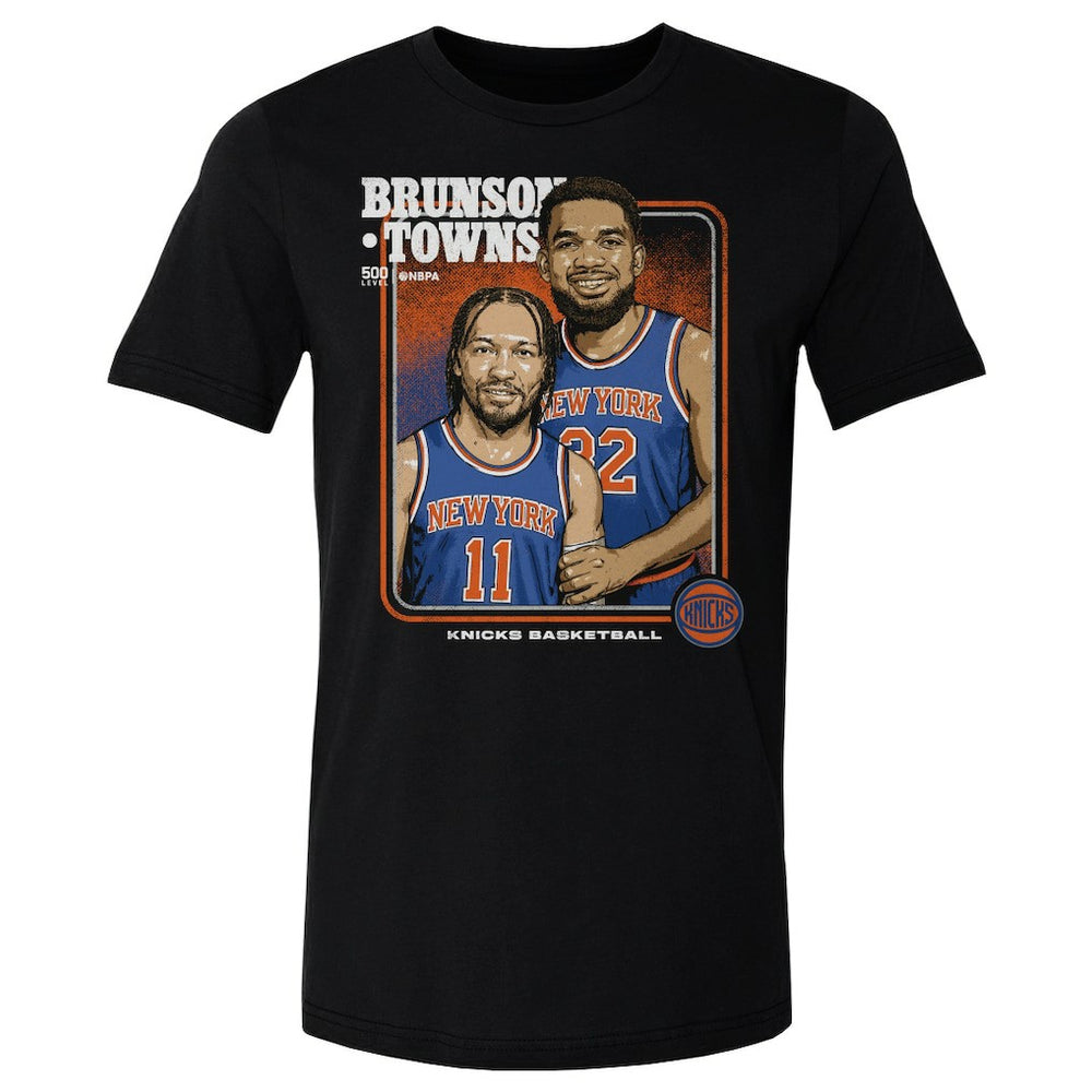 Jalen Brunson, Karl-Anthony Towns New York Knicks 500 Level Stepbrothers T-Shirt Black - NBA