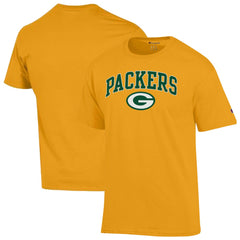 Green Bay Packers Champion Arch Over Logo T-Shirt Gold | NFL