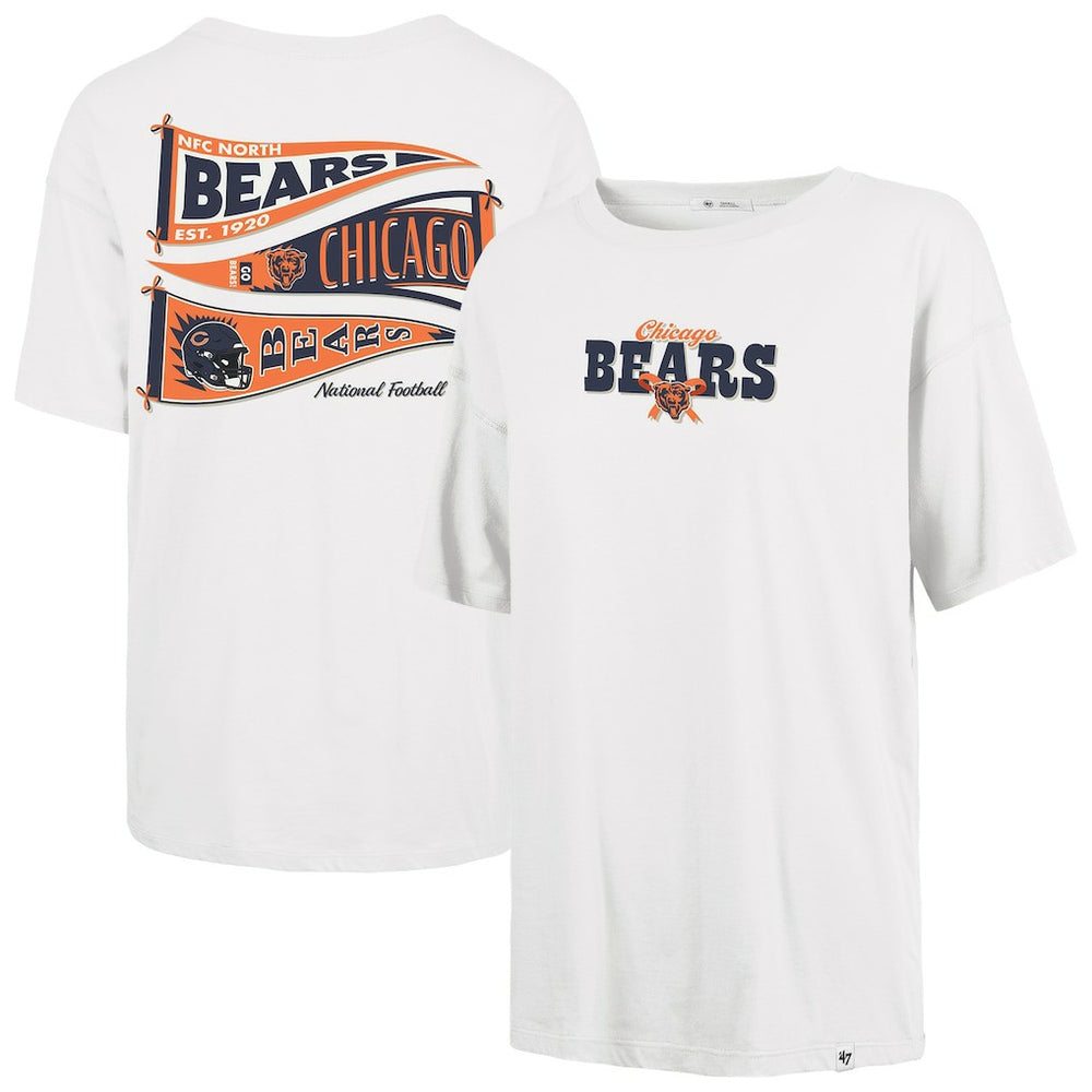 Chicago Bears '47 Women's Bow & Banner Sadie T-Shirt White | 47 brand