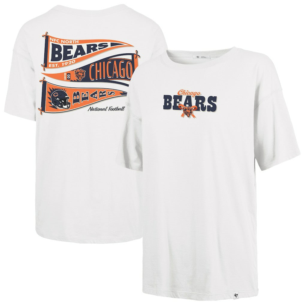 Chicago Bears '47 Women's Bow & Banner Sadie T-Shirt White | 47 brand