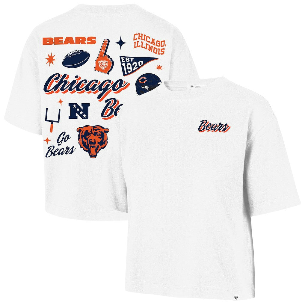 Chicago Bears '47 Women's Collage Script Reed City T-Shirt White | 47 brand
