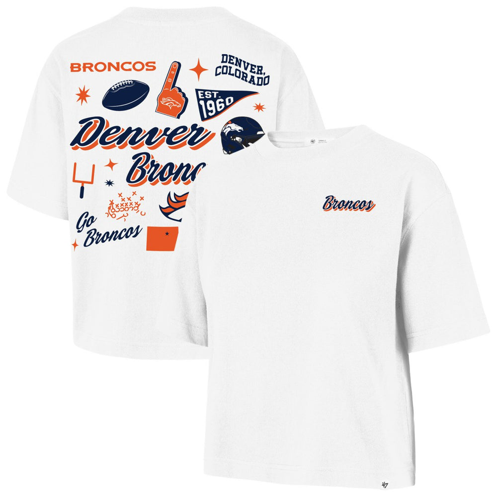 Denver Broncos '47 Women's Collage Script Reed City T-Shirt White | 47 brand