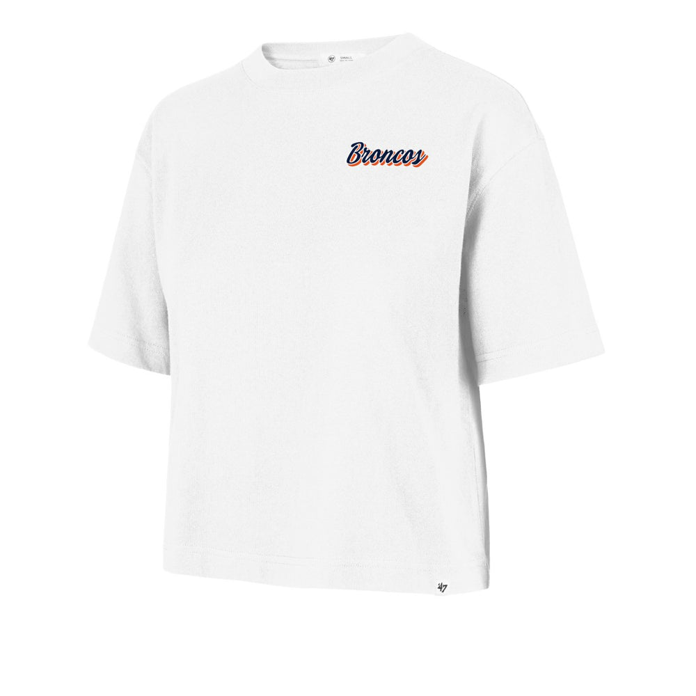 Denver Broncos '47 Women's Collage Script Reed City T-Shirt White | 47 brand
