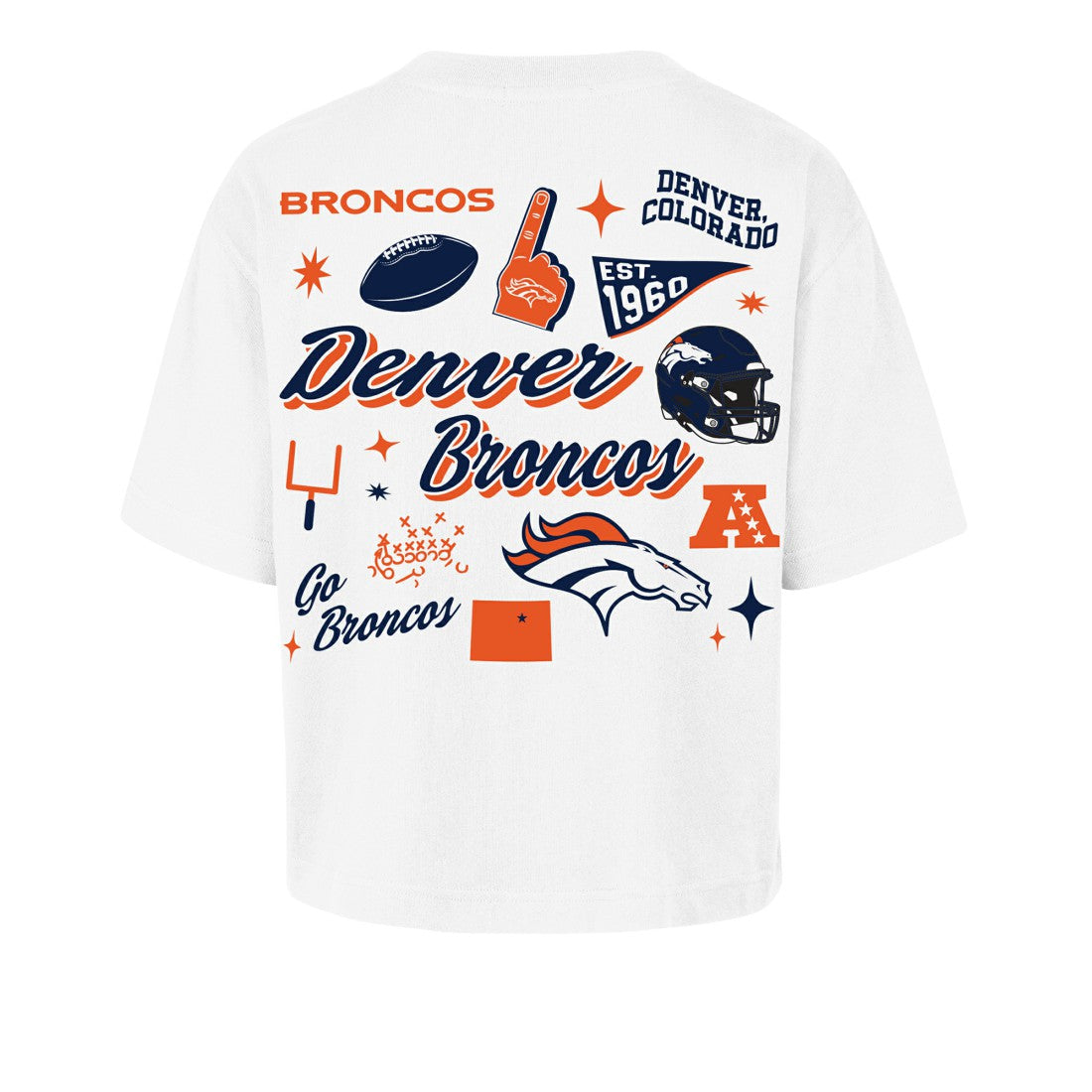 Denver Broncos '47 Women's Collage Script Reed City T-Shirt White | 47 brand