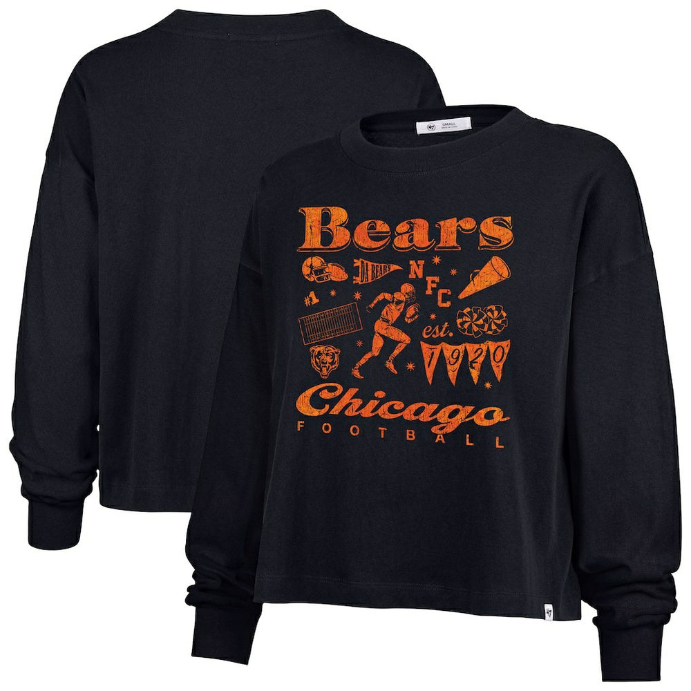 Chicago Bears '47 Women's Team Collage Sydney Long Sleeve T-Shirt Navy | 47 brand