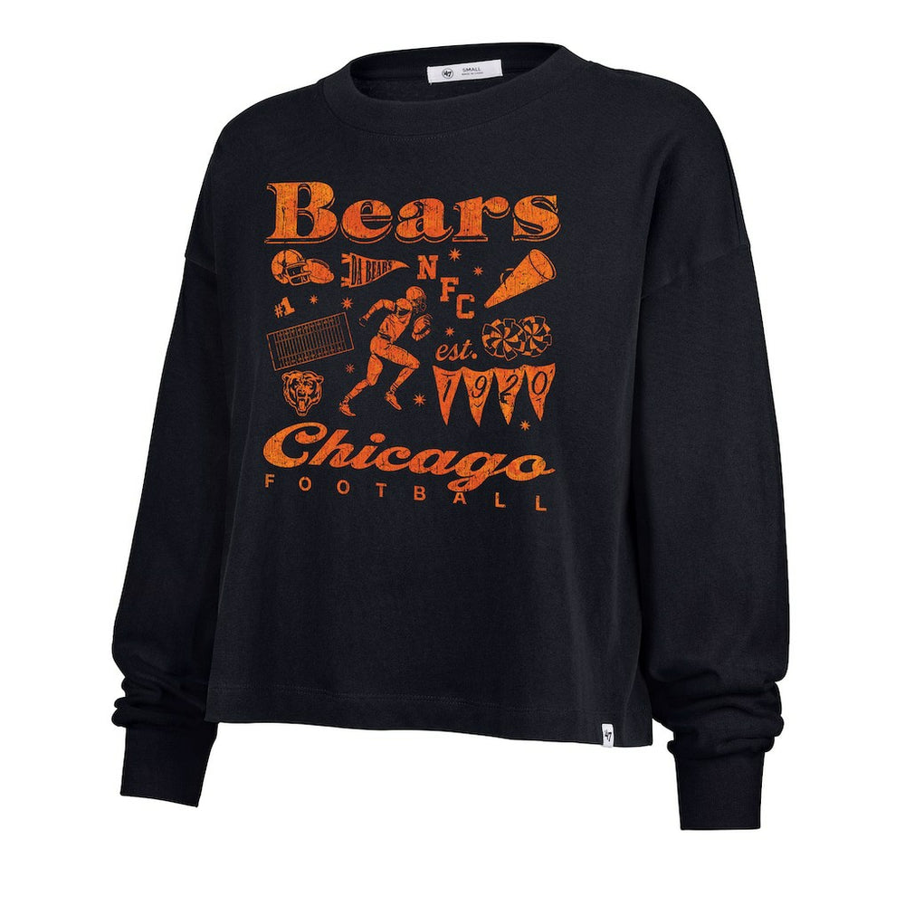 Chicago Bears '47 Women's Team Collage Sydney Long Sleeve T-Shirt Navy | 47 brand