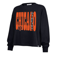 Chicago Bears '47 Women's Stacked Sydney Long Sleeve T-Shirt Navy | 47 brand