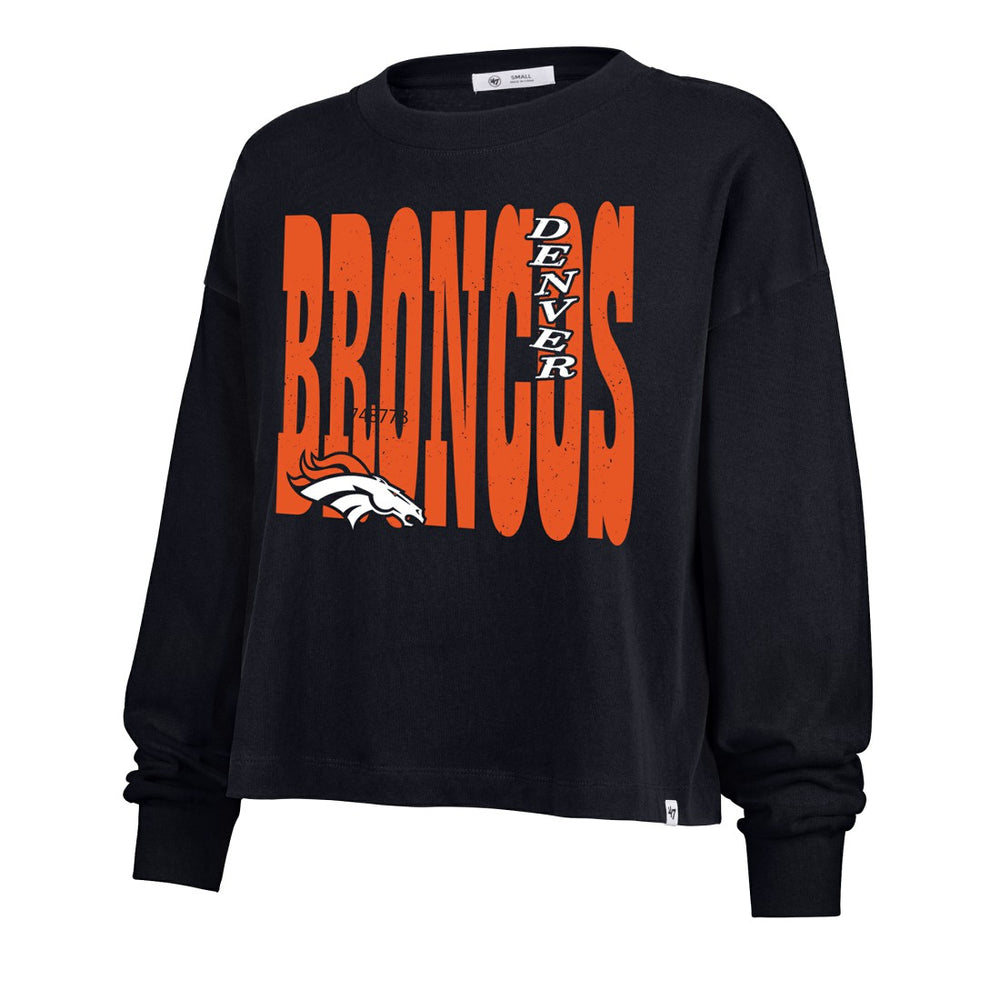 Denver Broncos '47 Women's Stacked Sydney Long Sleeve T-Shirt Navy | 47 brand