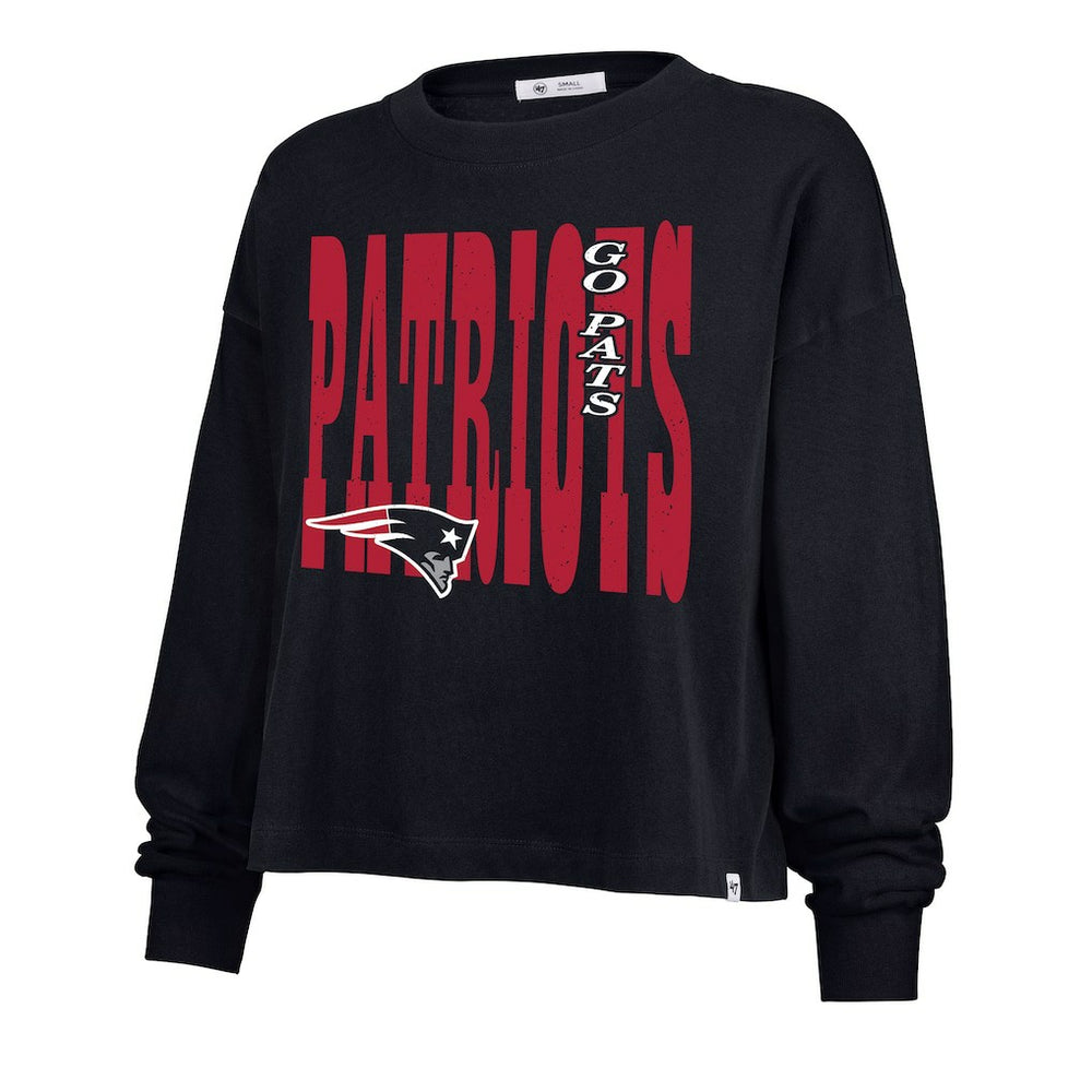 New England Patriots '47 Women's Stacked Sydney Long Sleeve T-Shirt Navy | 47 brand