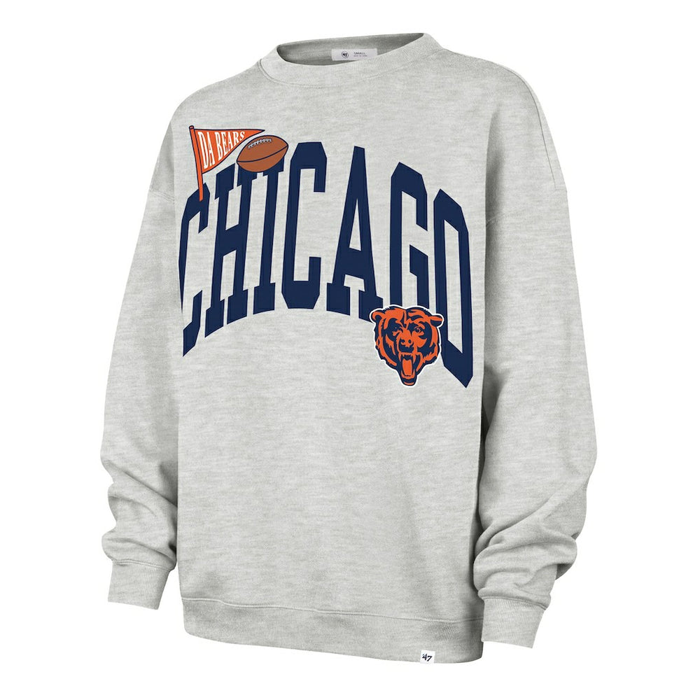 Chicago Bears '47 Women's Arched Icon Oversized Sweatshirt Gray | 47 brand