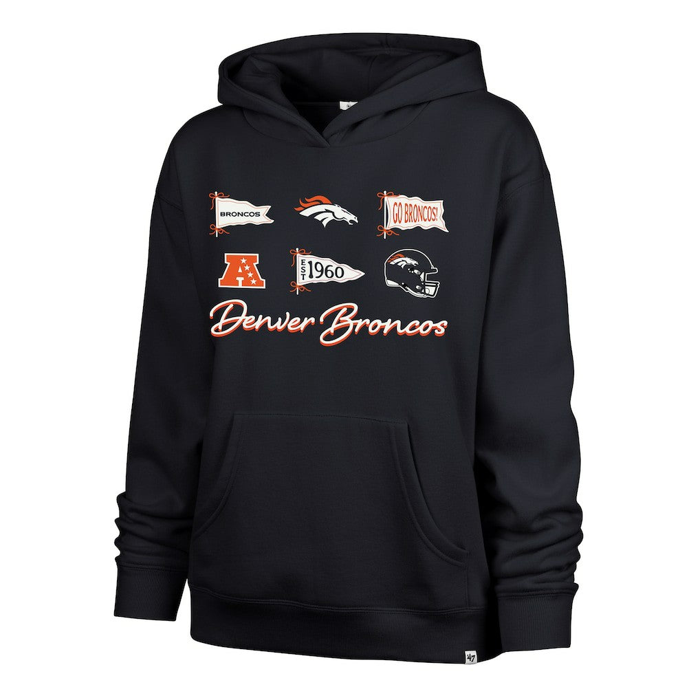 Denver Broncos '47 Women's Bow & Banners Naomi Hoodie Navy | 47 brand