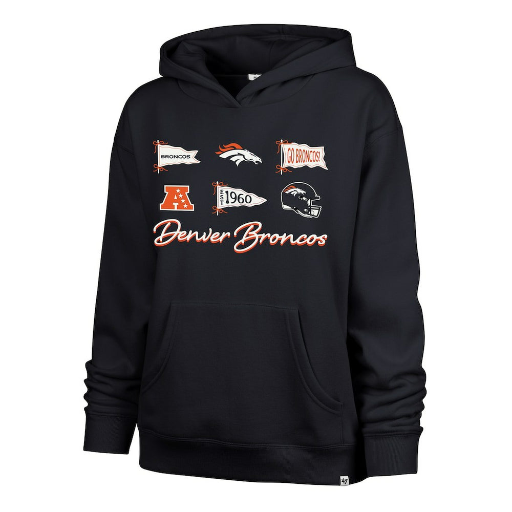 Denver Broncos '47 Women's Bow & Banners Naomi Hoodie Navy | 47 brand