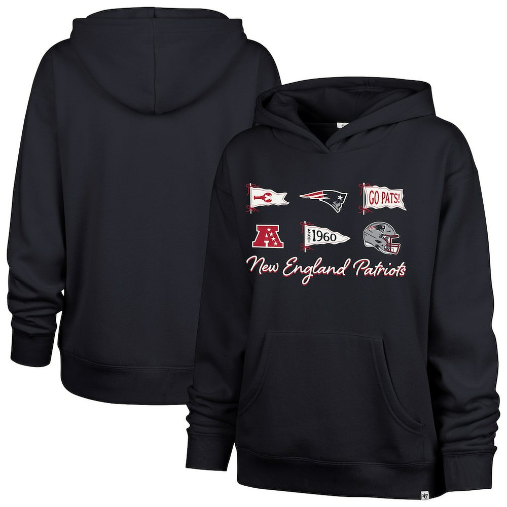 New England Patriots '47 Women's Bow & Banners Naomi Hoodie Navy | 47 brand