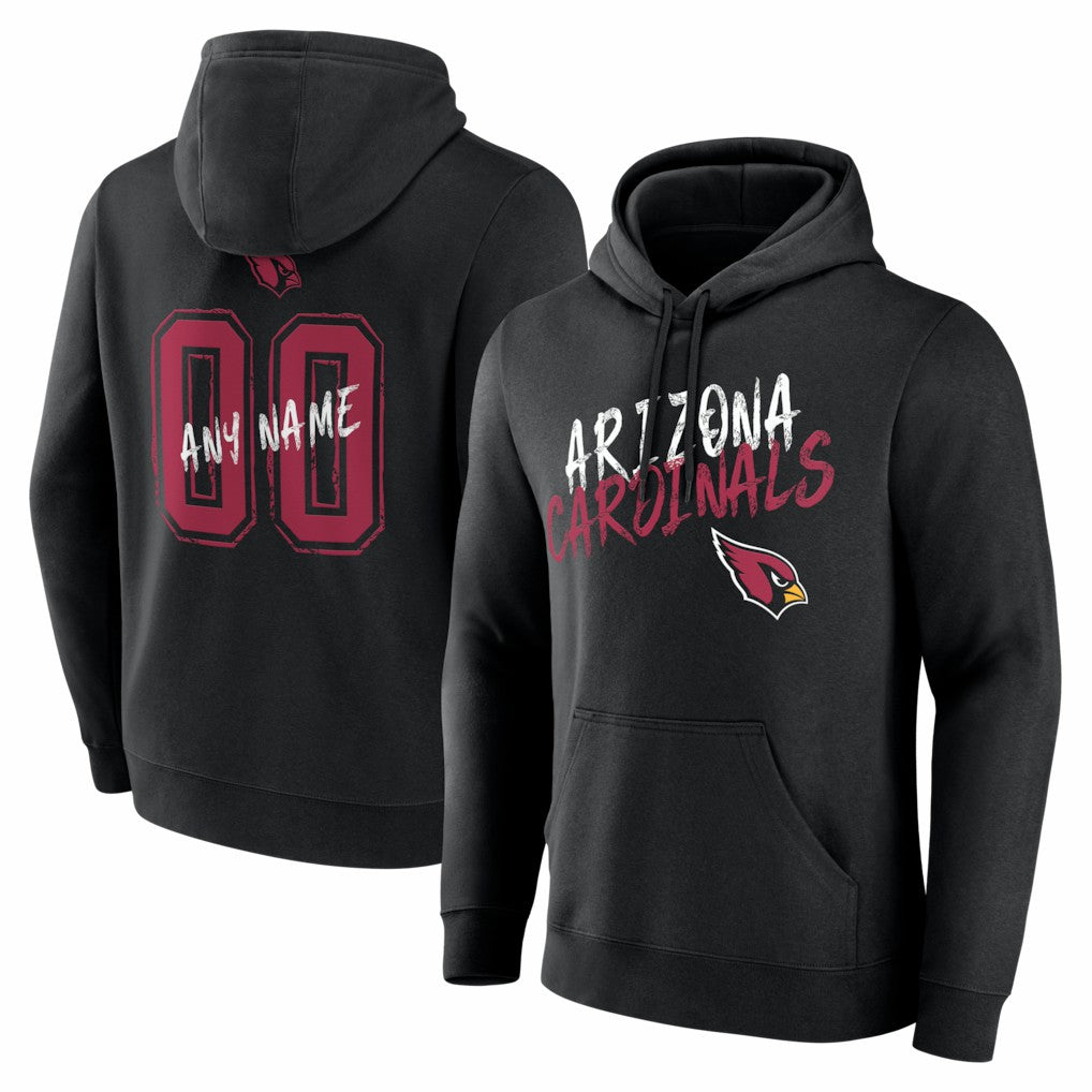 Arizona Cardinals Hustle Personalized Name & Number Hoodie Black | NFL