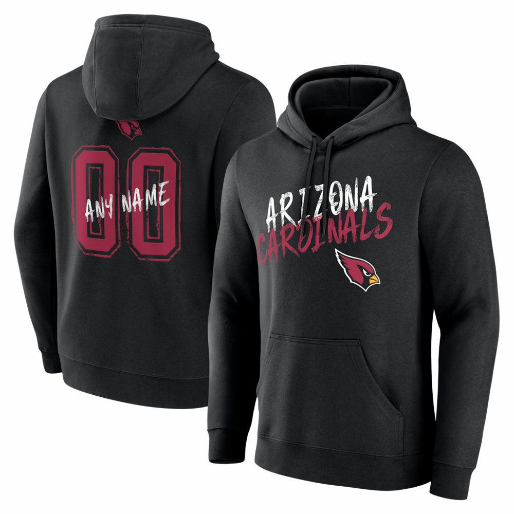 Arizona Cardinals Hustle Personalized Name & Number Hoodie Black | NFL