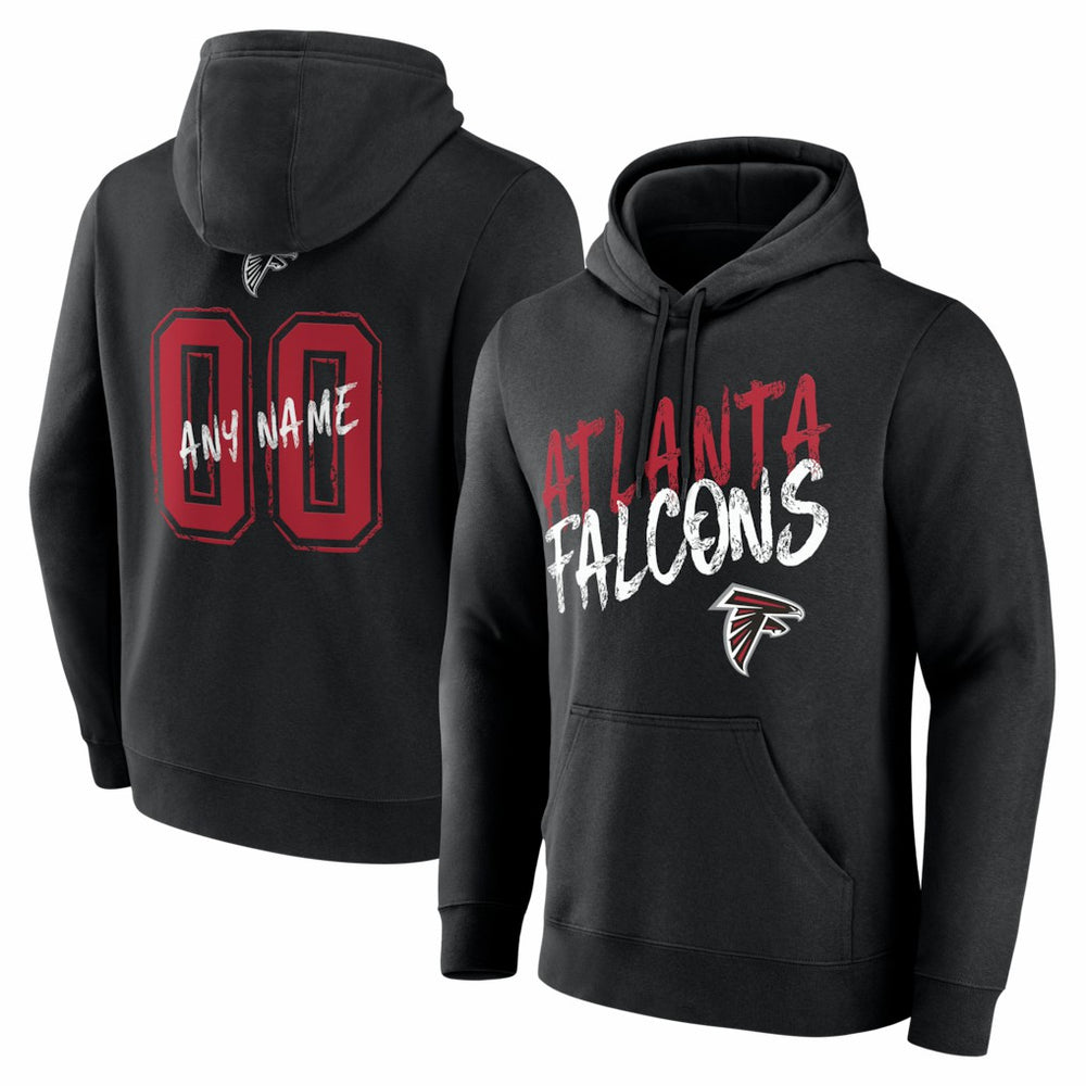 Atlanta Falcons Hustle Personalized Name & Number Hoodie Black | NFL