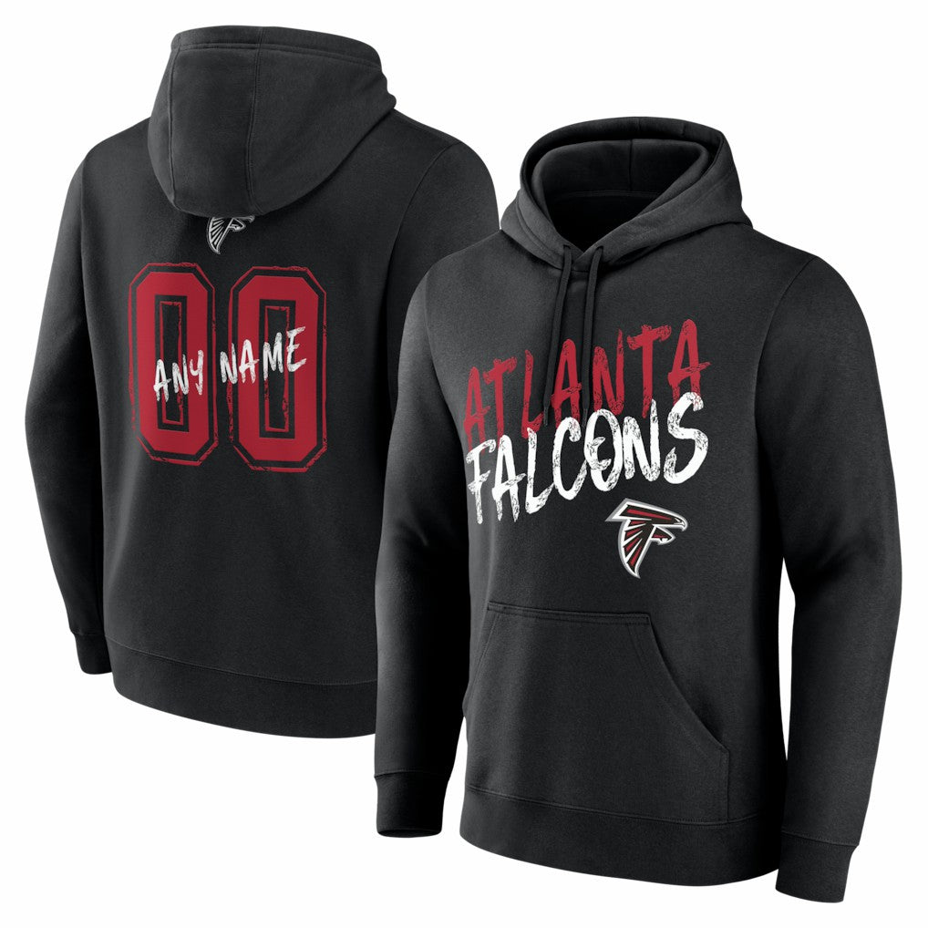 Atlanta Falcons Hustle Personalized Name & Number Hoodie Black | NFL