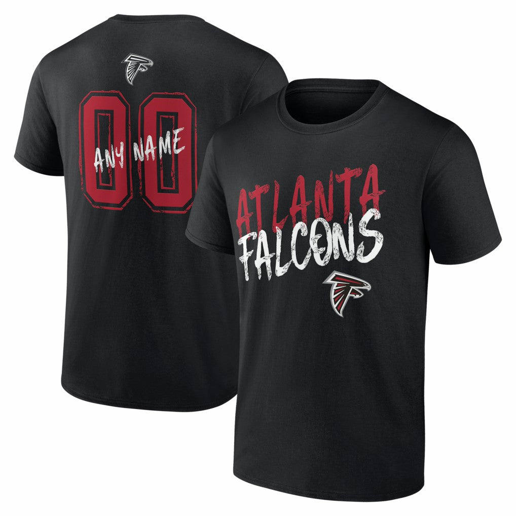 Atlanta Falcons Hustle Personalized Name & Number T-Shirt Black | NFL