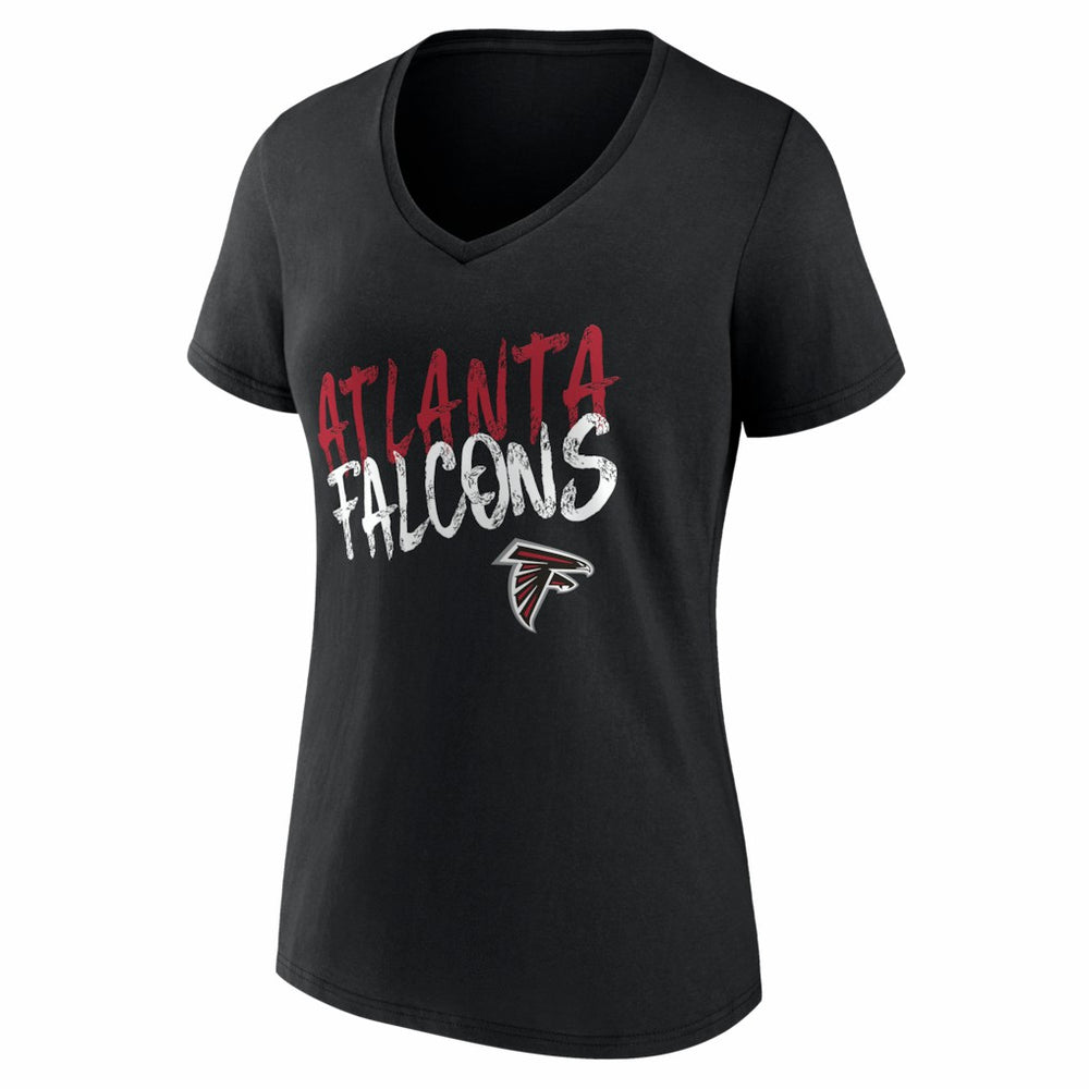 Atlanta Falcons Women's Hustle Personalized Name & Number V-Neck T-Shirt Black | NFL