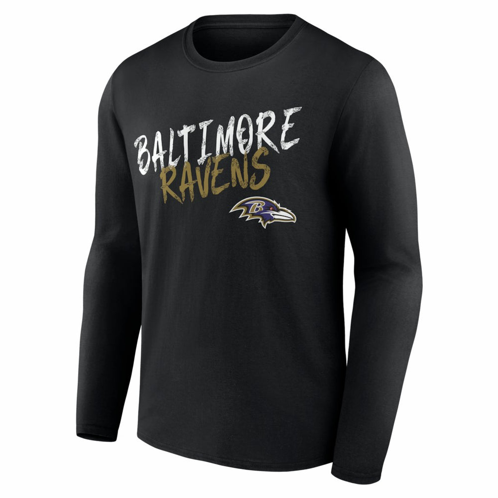 Baltimore Ravens Hustle Personalized Name & Number Long Sleeve T-Shirt Black | NFL