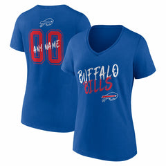Buffalo Bills Women's Hustle Personalized Name & Number V-Neck T-Shirt Royal | NFL