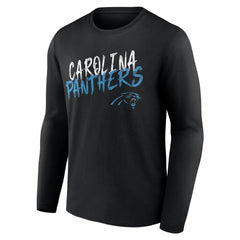 Carolina Panthers Hustle Personalized Name & Number Long Sleeve T-Shirt Black | NFL