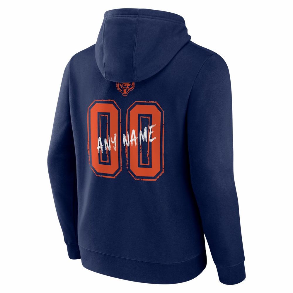 Chicago Bears Hustle Personalized Name & Number Hoodie Navy | NFL