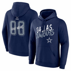 Dallas Cowboys Hustle Personalized Name & Number Hoodie Navy | NFL