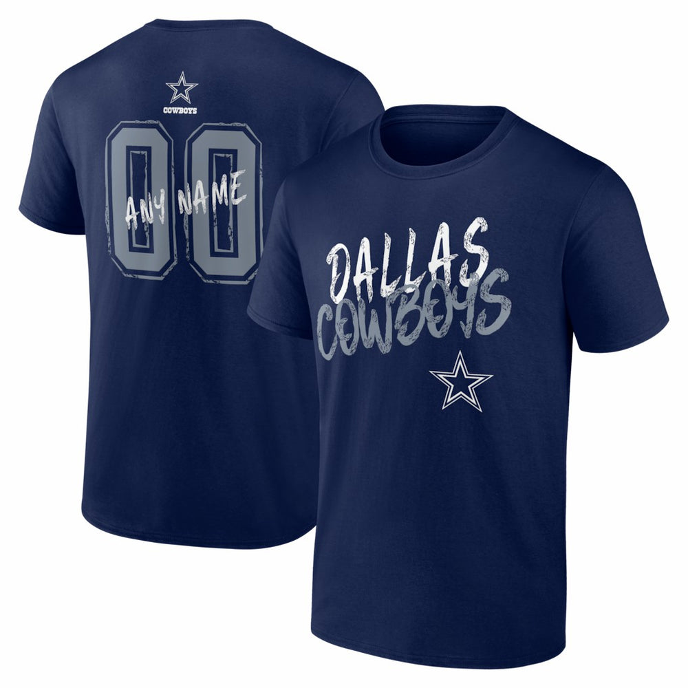 Dallas Cowboys Hustle Personalized Name & Number T-Shirt Navy | NFL
