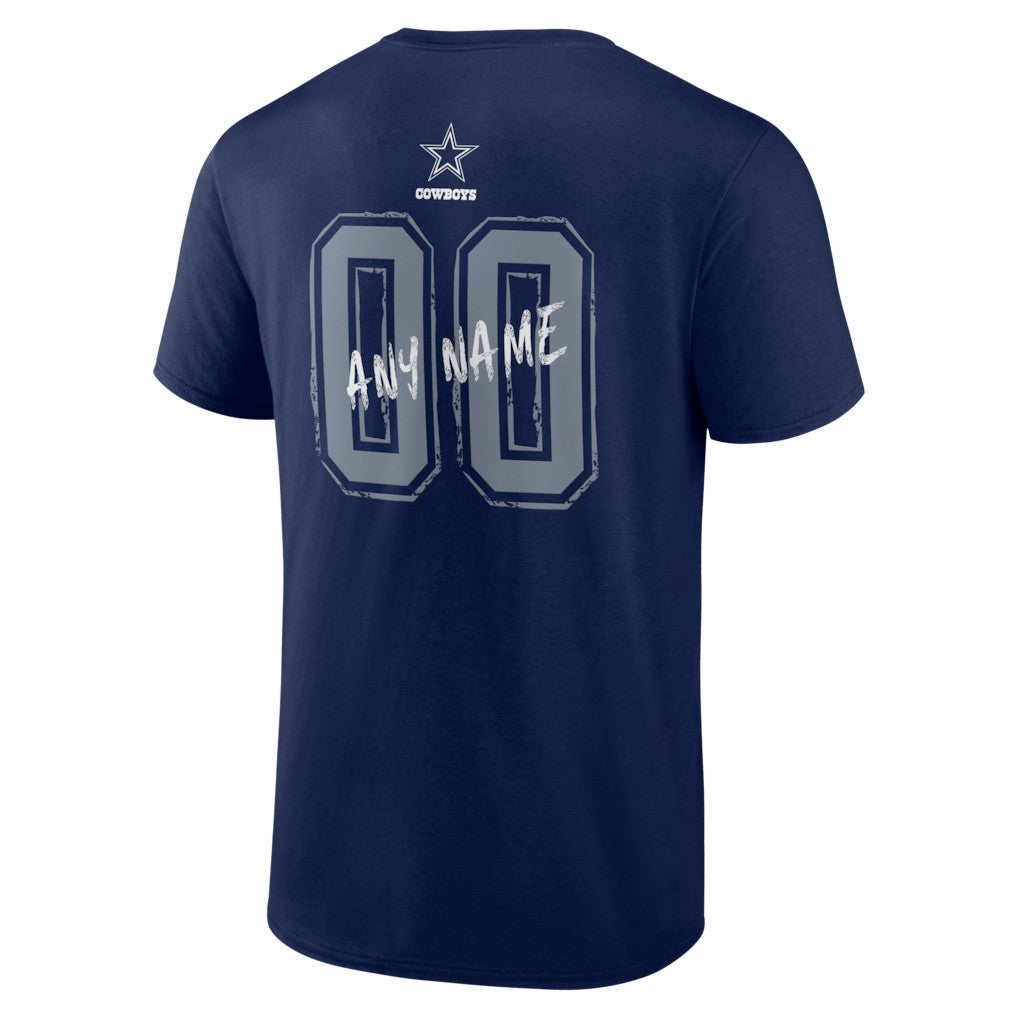 Dallas Cowboys Hustle Personalized Name & Number T-Shirt Navy | NFL