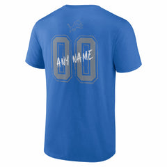 Detroit Lions Hustle Personalized Name & Number T-Shirt Blue | NFL