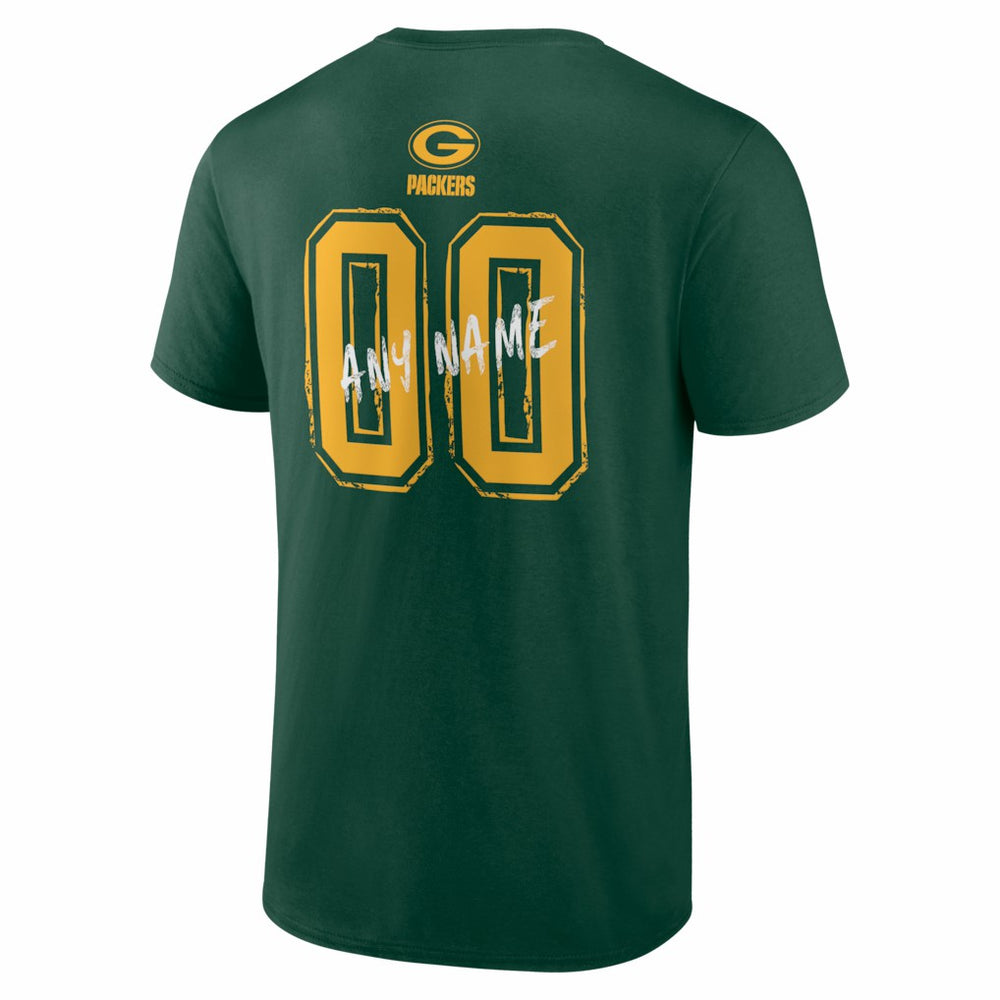 Green Bay Packers Hustle Personalized Name & Number T-Shirt Green | NFL