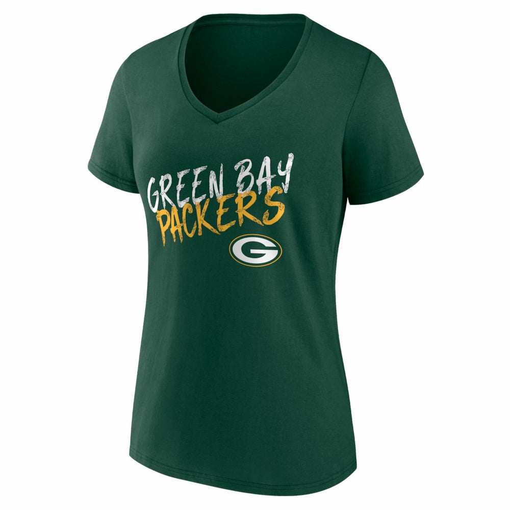 Green Bay Packers Women's Hustle Personalized Name & Number V-Neck T-Shirt Green | NFL