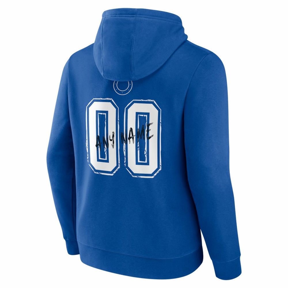 Indianapolis Colts Hustle Personalized Name & Number Hoodie Royal | NFL