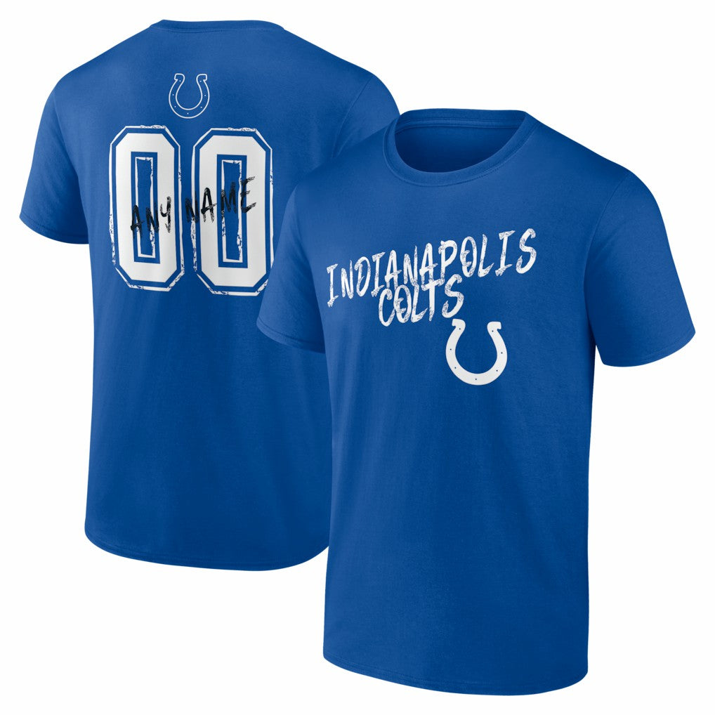 Indianapolis Colts Hustle Personalized Name & Number T-Shirt Royal | NFL