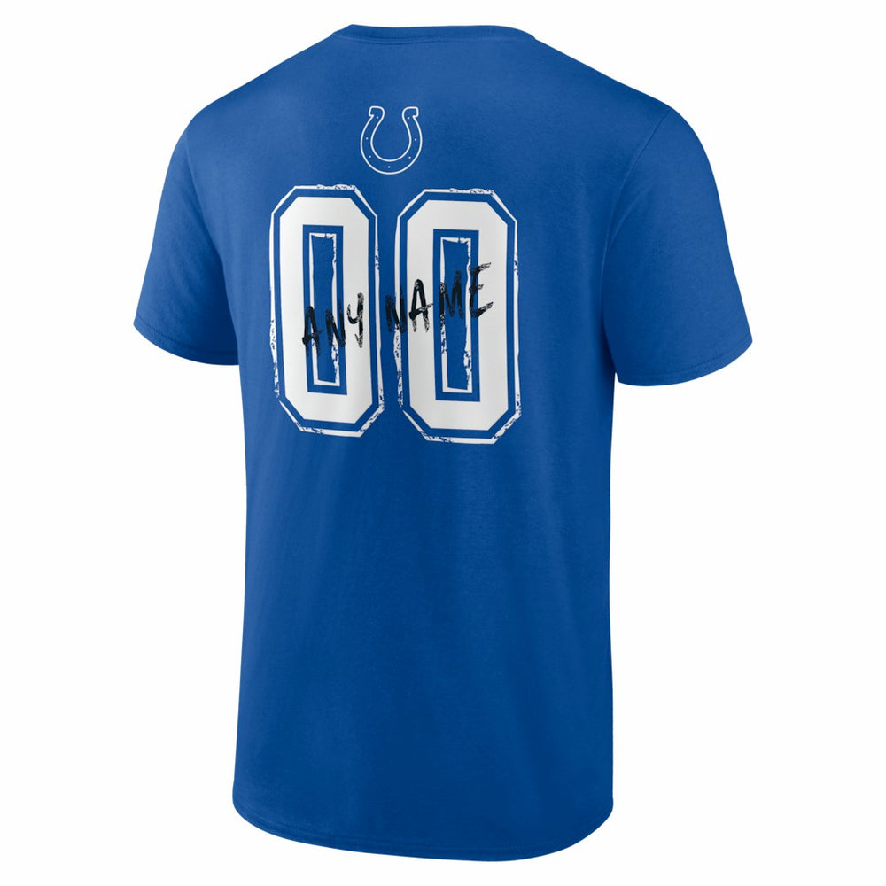 Indianapolis Colts Hustle Personalized Name & Number T-Shirt Royal | NFL