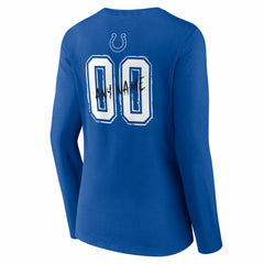 Indianapolis Colts Women's Hustle Personalized Name & Number Long Sleeve V-Neck T-Shirt Royal | NFL