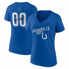 Indianapolis Colts Women's Hustle Personalized Name & Number V-Neck T-Shirt Royal | NFL