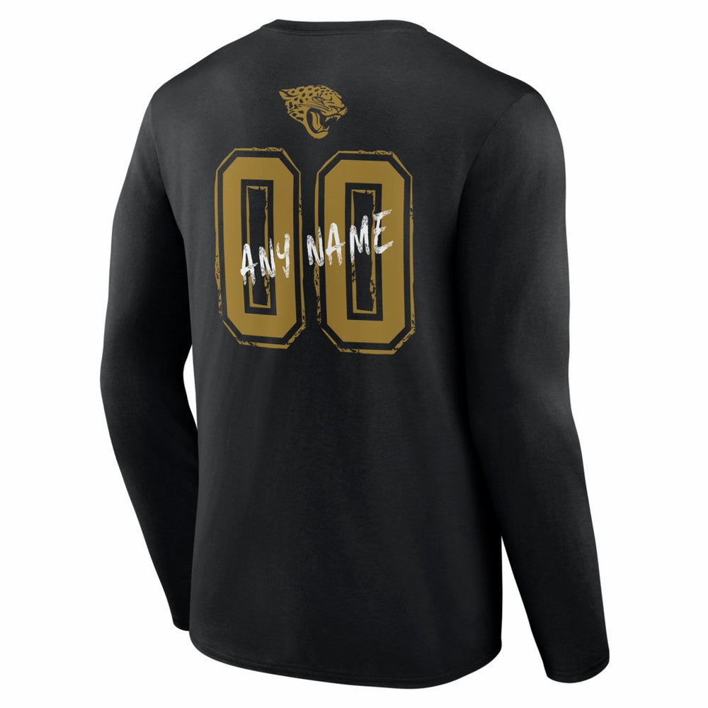 Jacksonville Jaguars Hustle Personalized Name & Number Long Sleeve T-Shirt Black | NFL