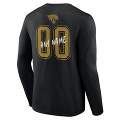 Jacksonville Jaguars Hustle Personalized Name & Number Long Sleeve T-Shirt Black | NFL