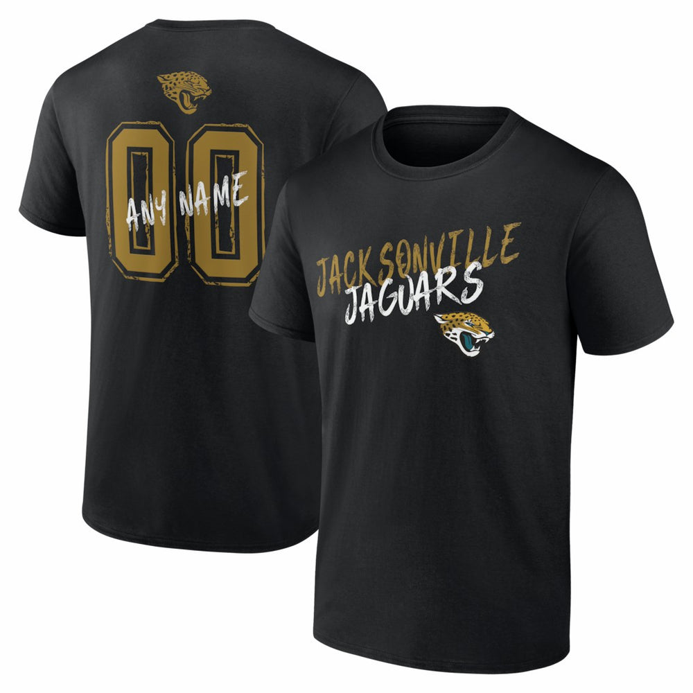 Jacksonville Jaguars Hustle Personalized Name & Number T-Shirt Black | NFL