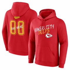 Kansas City Chiefs Hustle Personalized Name & Number Hoodie Red | NFL