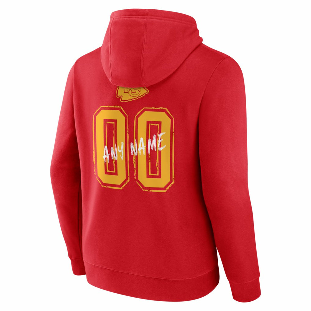 Kansas City Chiefs Hustle Personalized Name & Number Hoodie Red | NFL