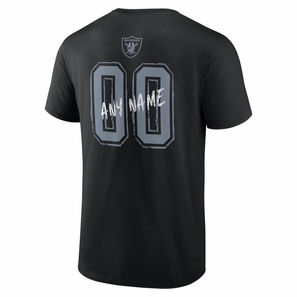 Las Vegas Raiders Hustle Personalized Name & Number T-Shirt Black | NFL