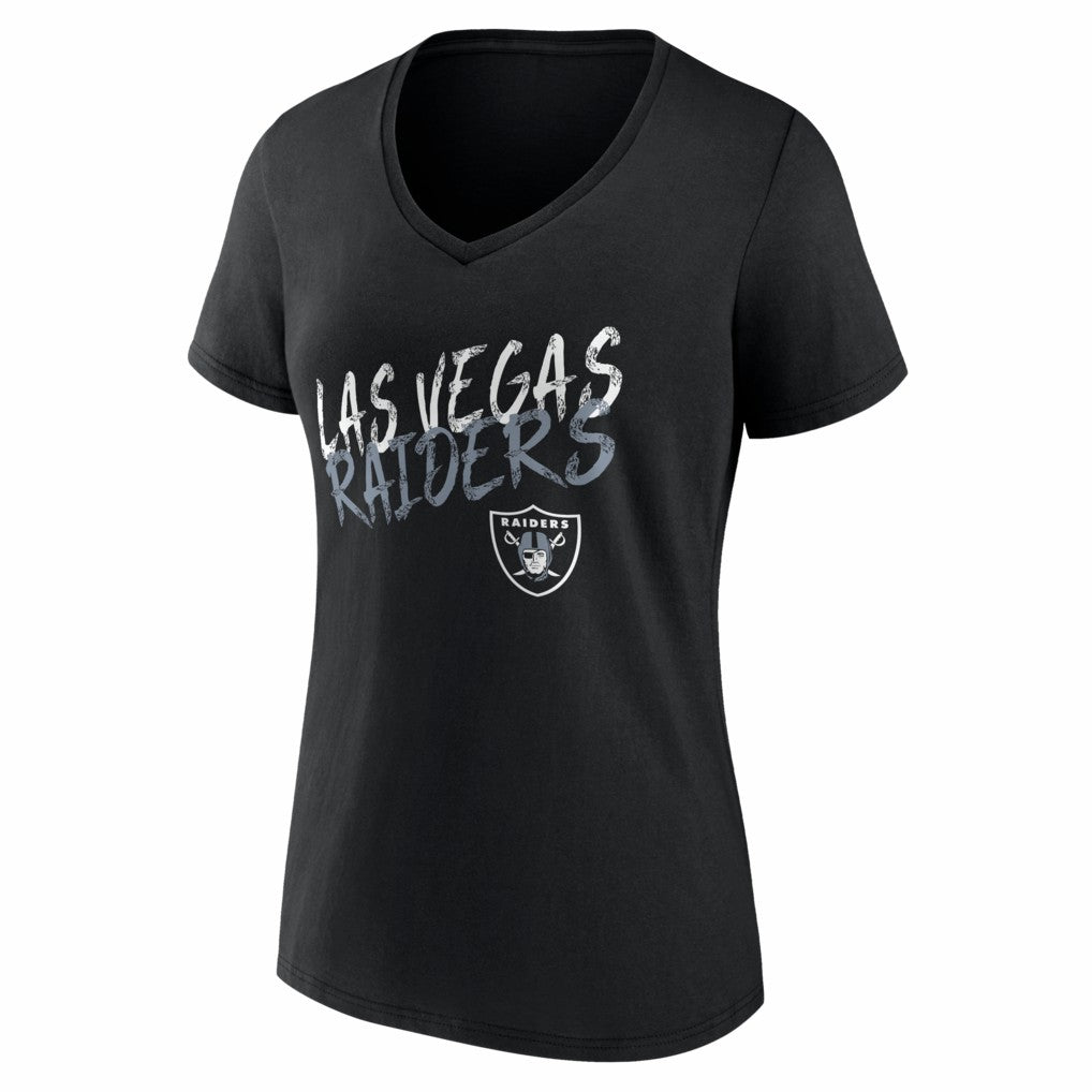 Las Vegas Raiders Women's Hustle Personalized Name & Number V-Neck T-Shirt Black | NFL