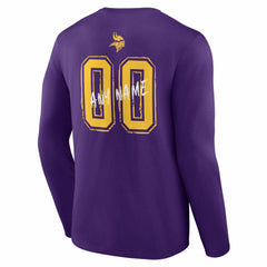 Minnesota Vikings Hustle Personalized Name & Number Long Sleeve T-Shirt Purple | NFL