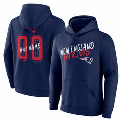 New England Patriots Hustle Personalized Name & Number Hoodie Navy | NFL