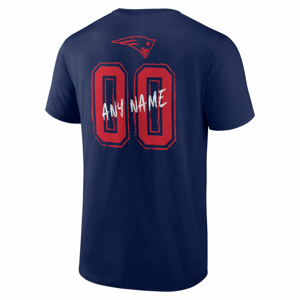 New England Patriots Hustle Personalized Name & Number T-Shirt Navy | NFL